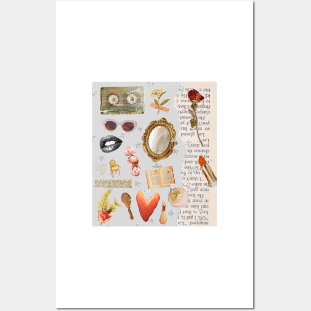 Vintage Old Money Aesthetic Collage Print Baby Grey Wall Art by madiwestdal